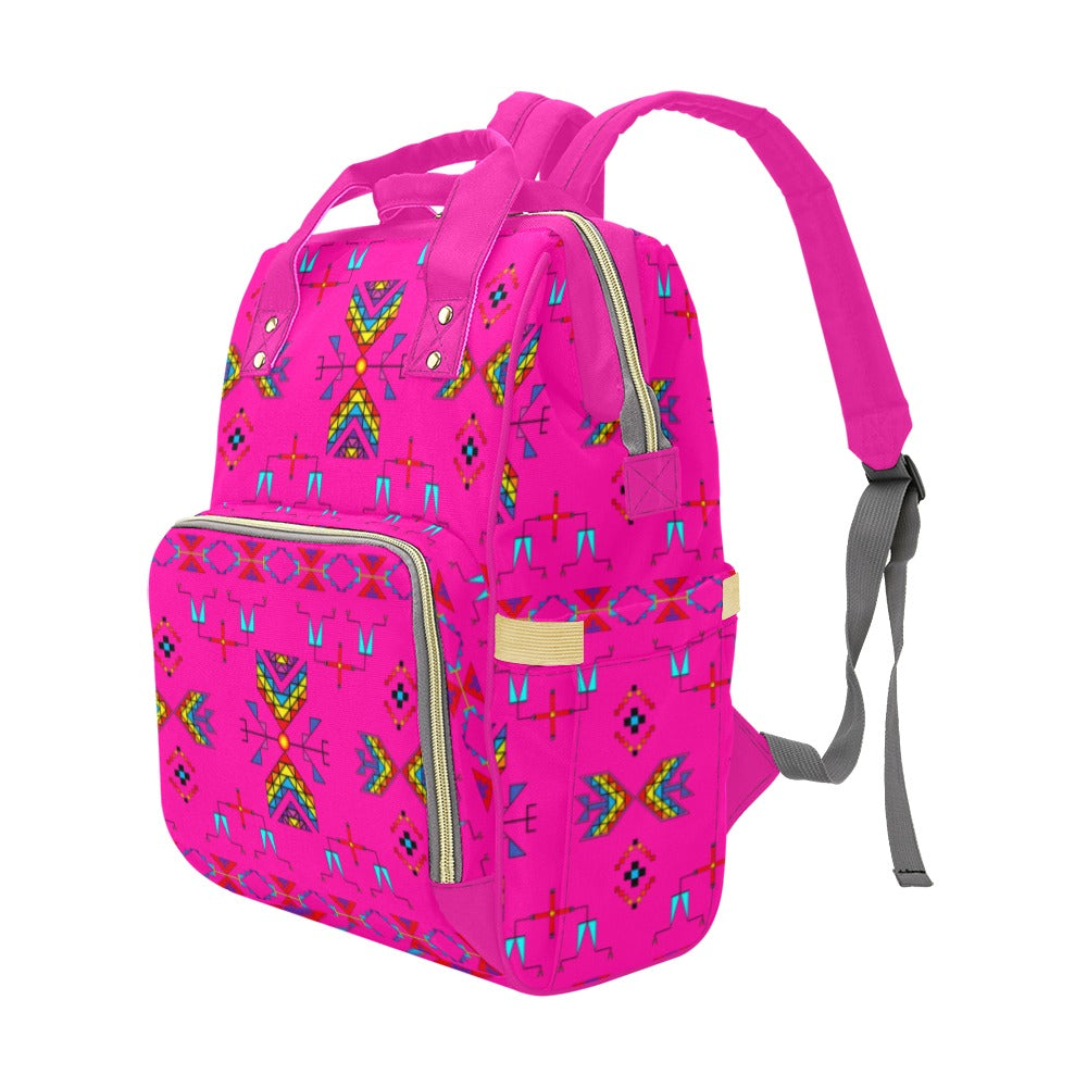 Rainy Chief Rainbow Hot Pink Multi-Function Diaper Backpack