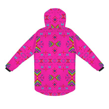 Load image into Gallery viewer, Rainy Chief Rainbow Hot Pink Unisex Sherpa Lined Hooded Coat
