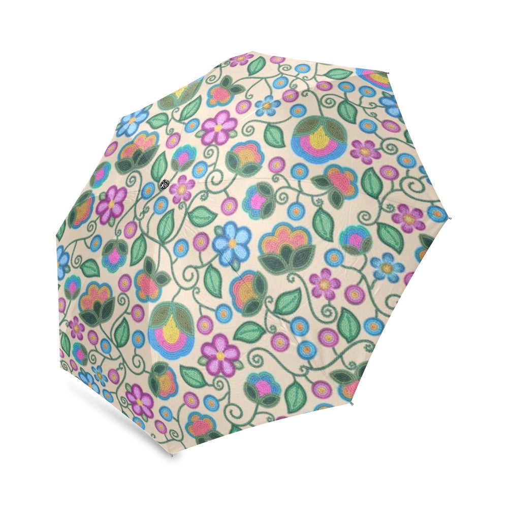 Turquoise Sunbeam Cream Foldable Umbrella (Model U01)