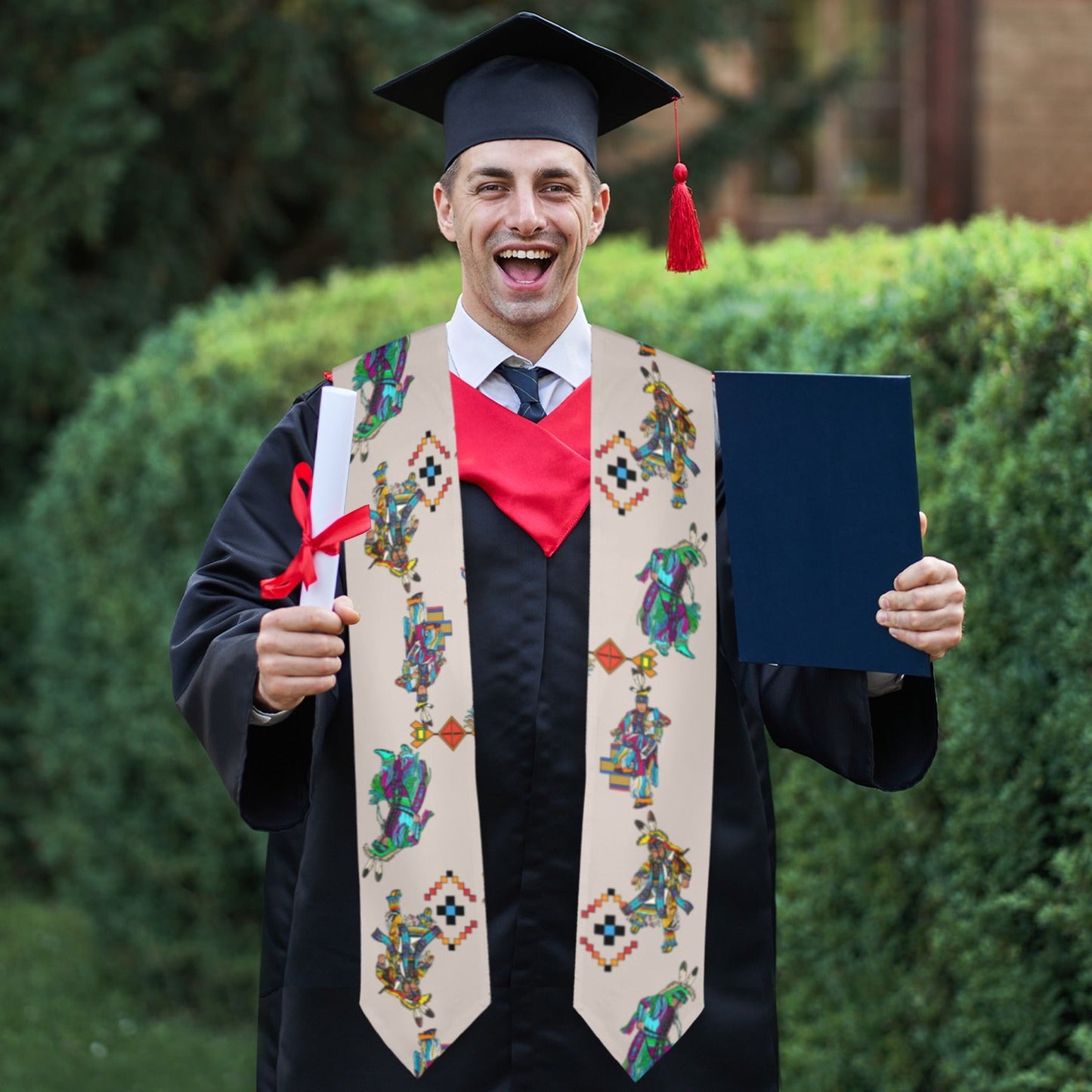 Men's Grass Dancers Muslin Graduation Stole