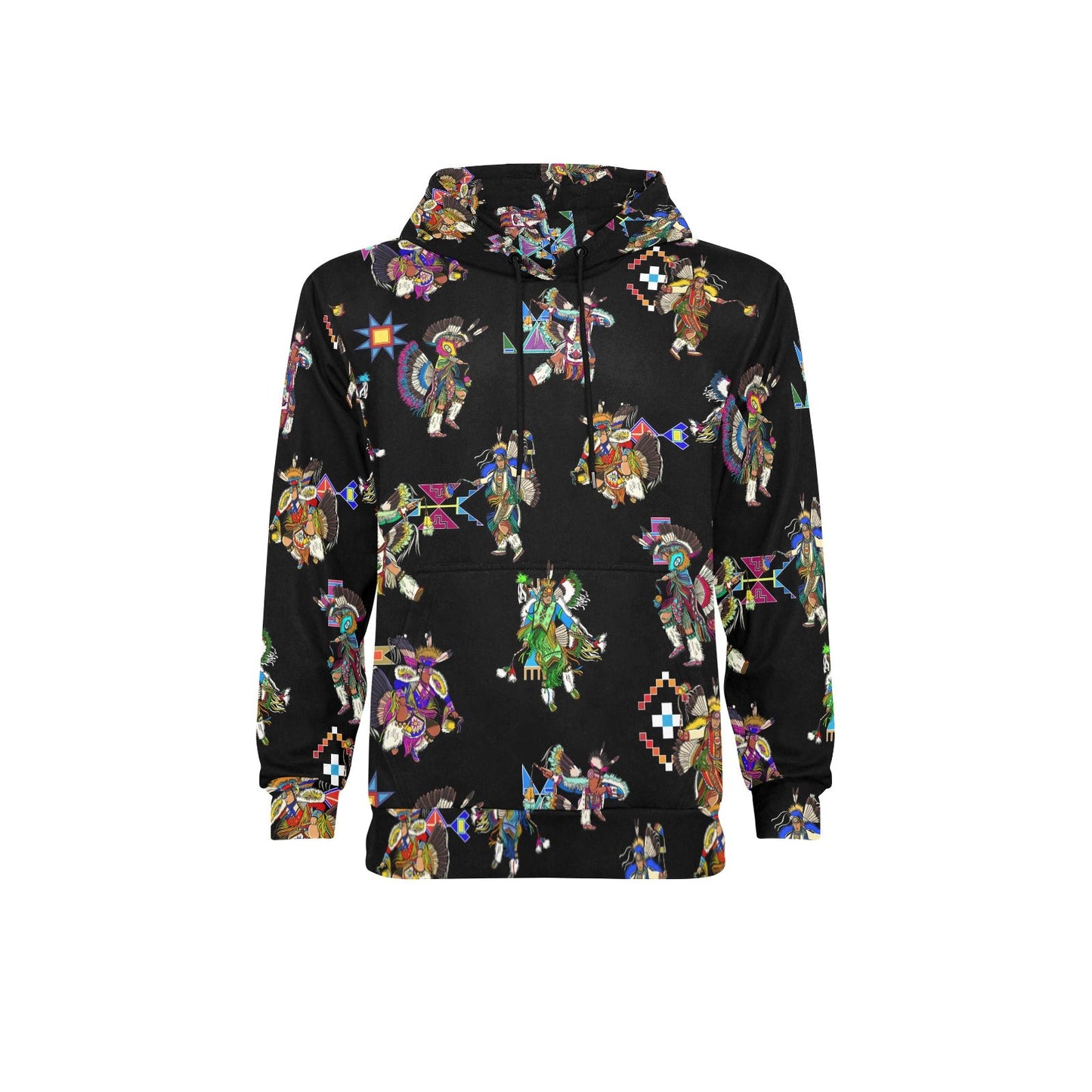 Men's Fancy Dancer Black Men's Long Sleeve Fleece Hoodie