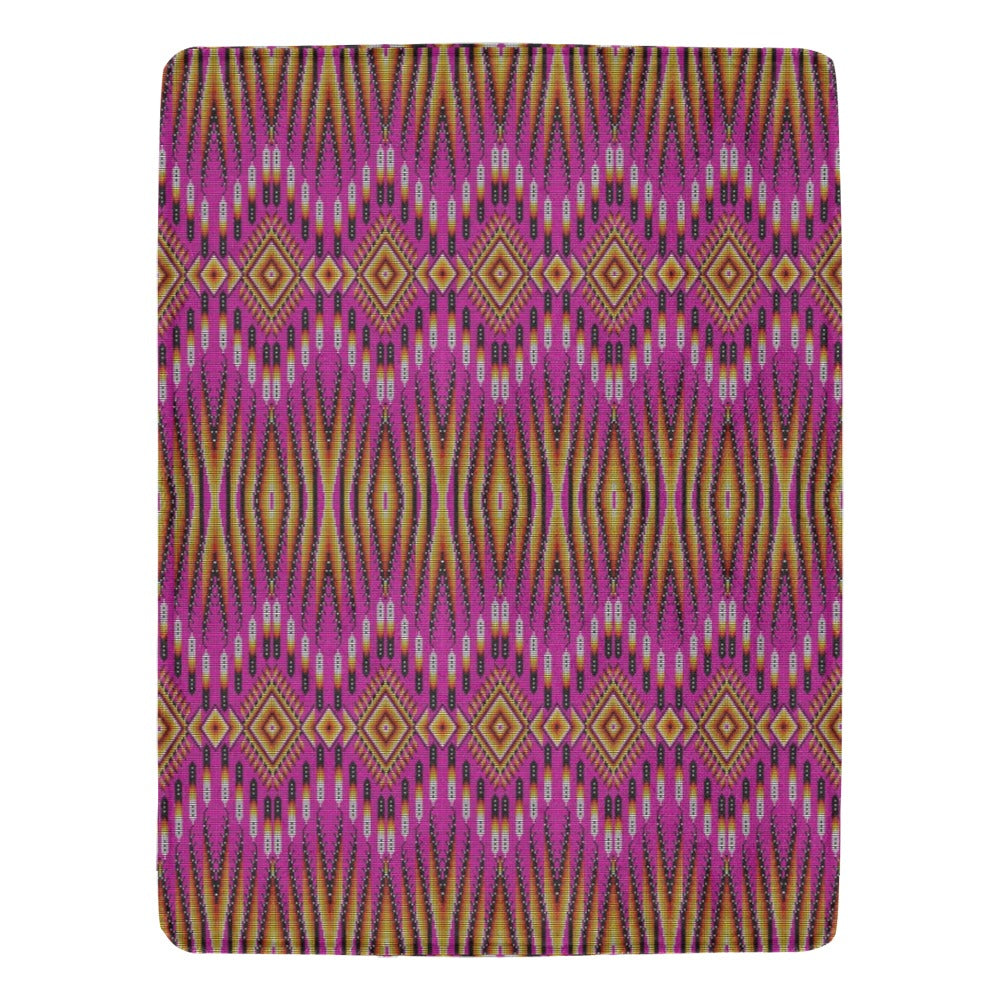 Fire Feather Pink X-Large Micro Fleece Blanket