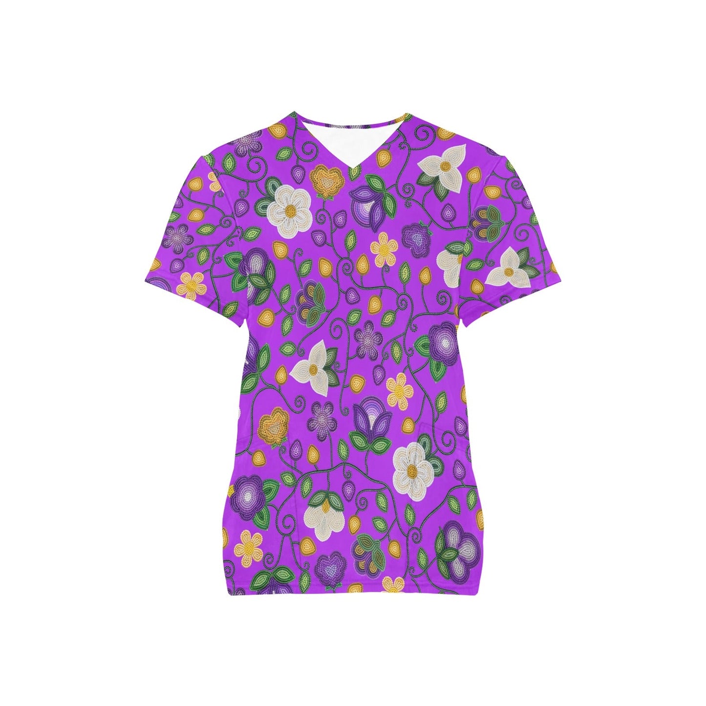 Midnight Moss Bloom Purple Scrub Top