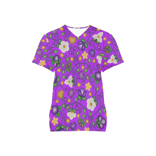 Midnight Moss Bloom Purple Scrub Top