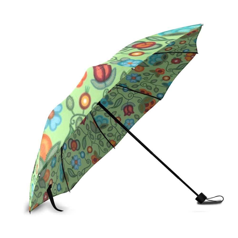 Prairie Fire Petals Sage Foldable Umbrella