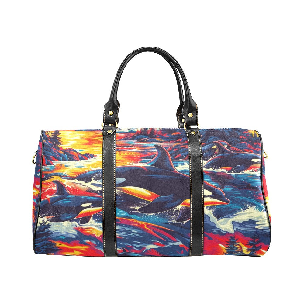 Killer Whales in the Bay Large Travel Bag