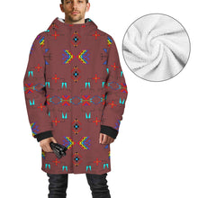 Load image into Gallery viewer, Rainy Chief Rainbow Earth Clay Unisex Sherpa Lined Hooded Coat
