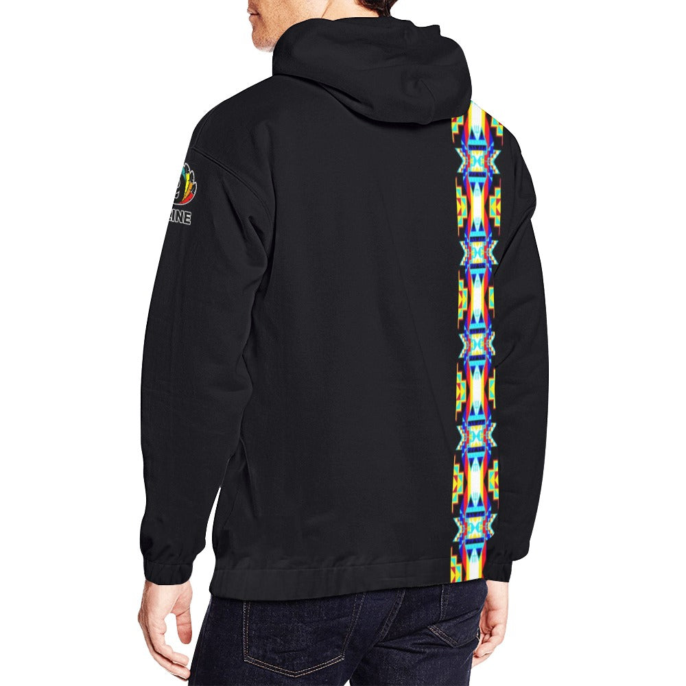 Blanket Strip Black Vert Hoodie for Men