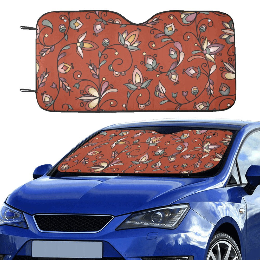 Burnt Sky Petals Red Car Sun Shade 55"x30"