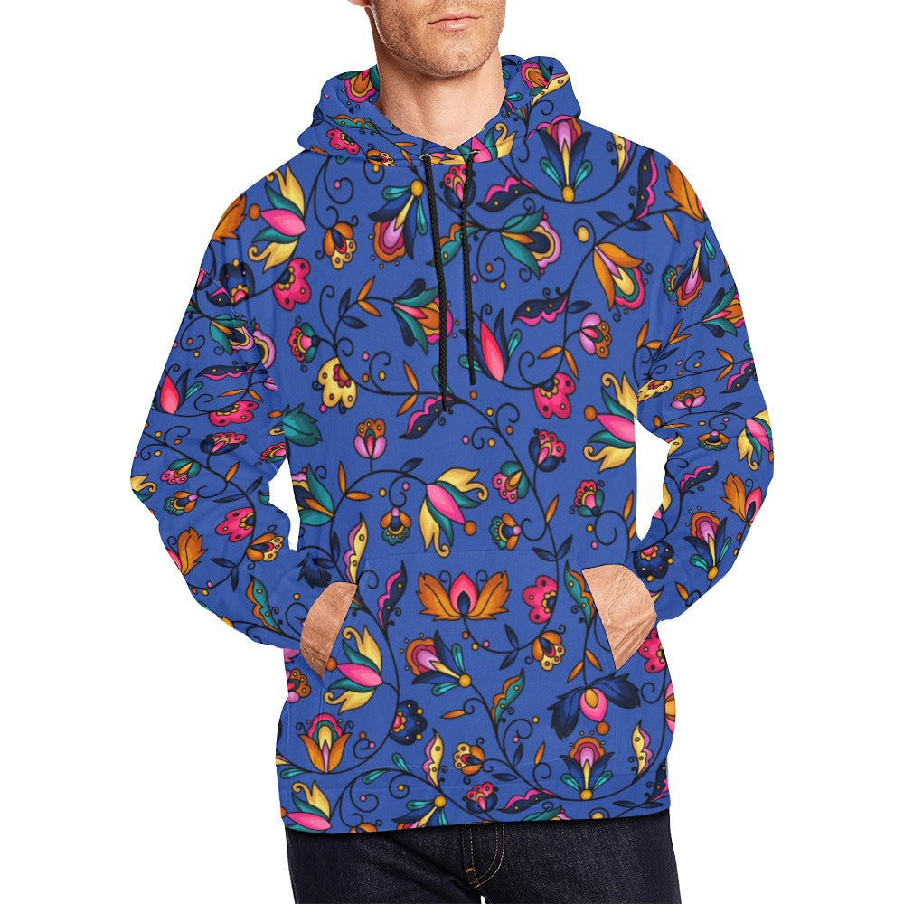Copper Prairie Petals Blue Hoodie for Men