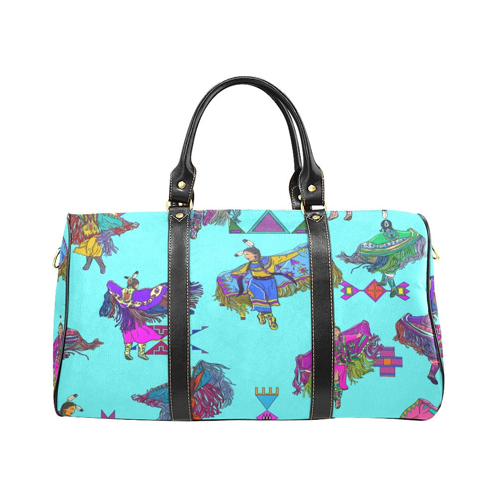 Women's Fancy Dancers Turquoise Large Travel Bag