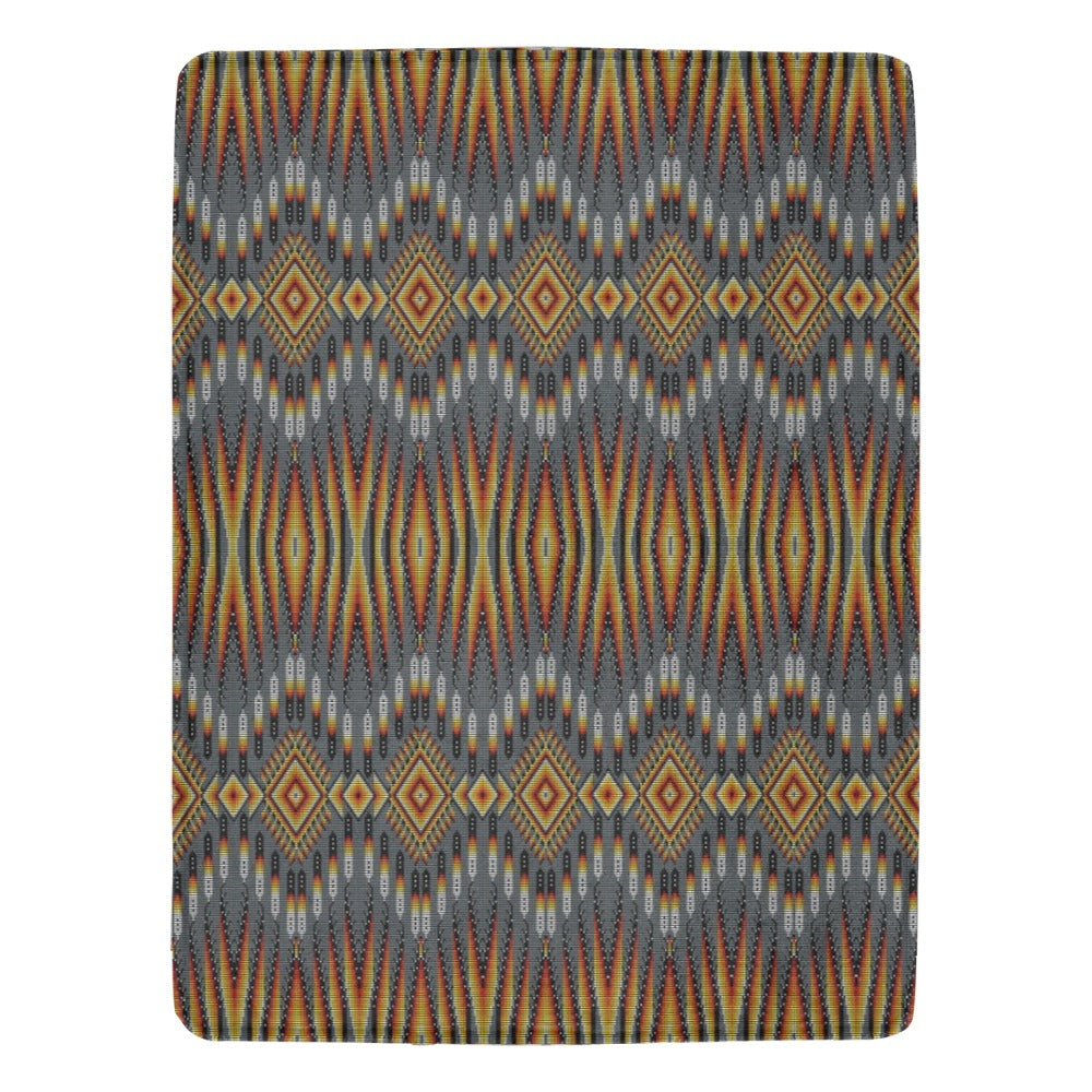 Fire Feather Grey X-Large Micro Fleece Blanket