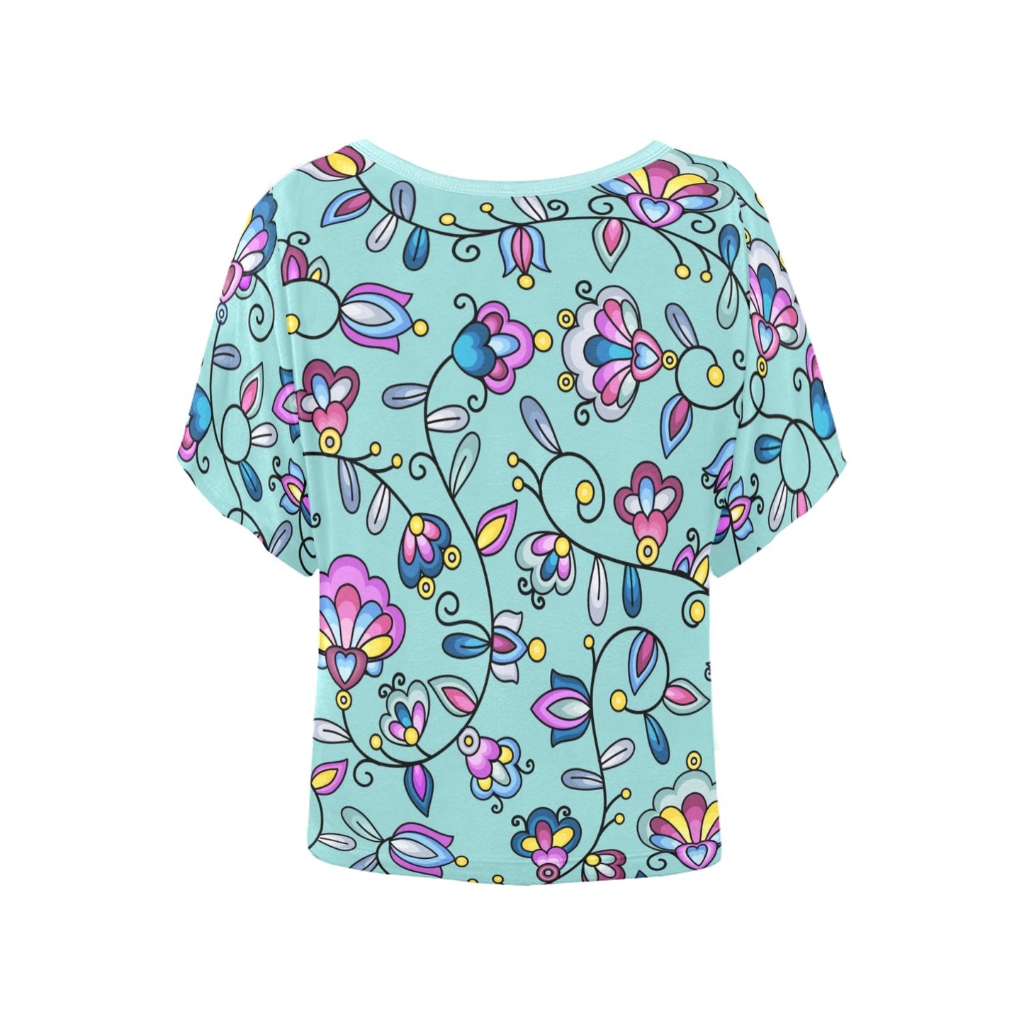 Autumn Bundle Blessing Turquoise Women's Batwing-Sleeved Blouse T shirt