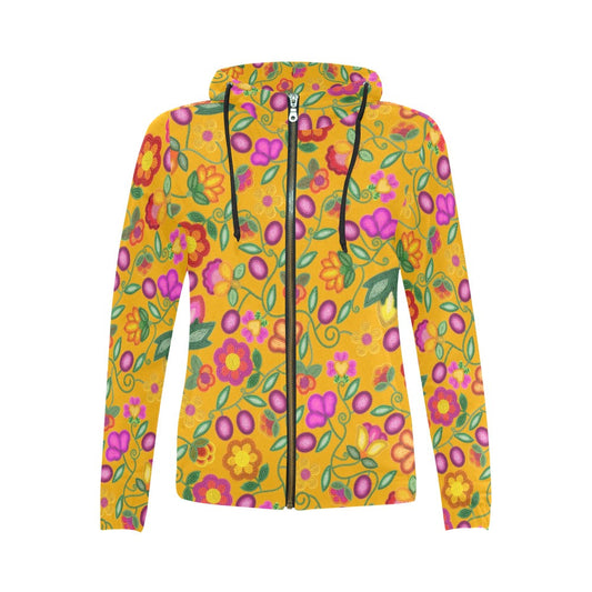 Boreal Bounty Yellow Full Zip Hoodie for Women