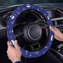 Load image into Gallery viewer, Ledger Dabbles Blue Steering Wheel Cover with Elastic Edge
