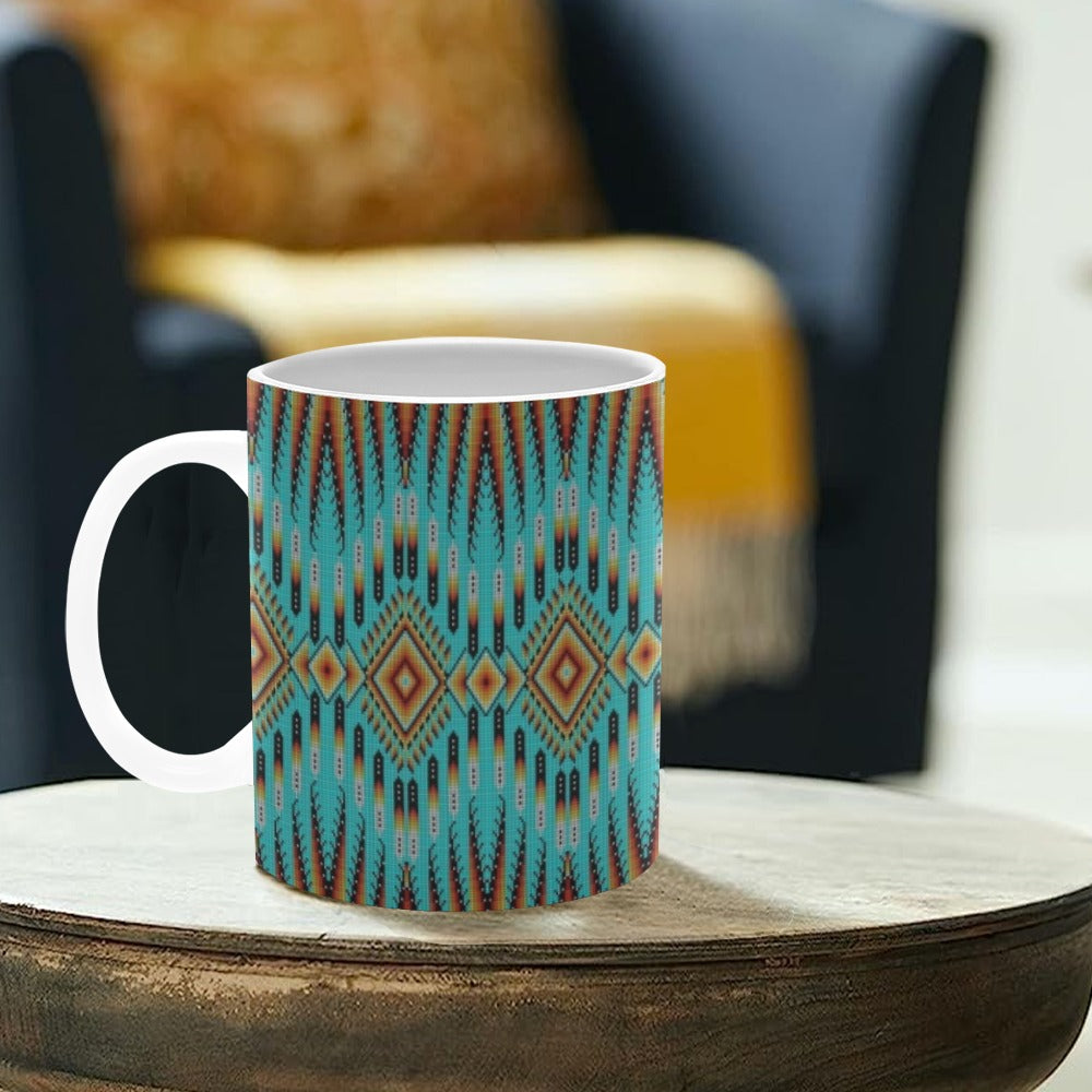 Fire Feather Turquoise Mug