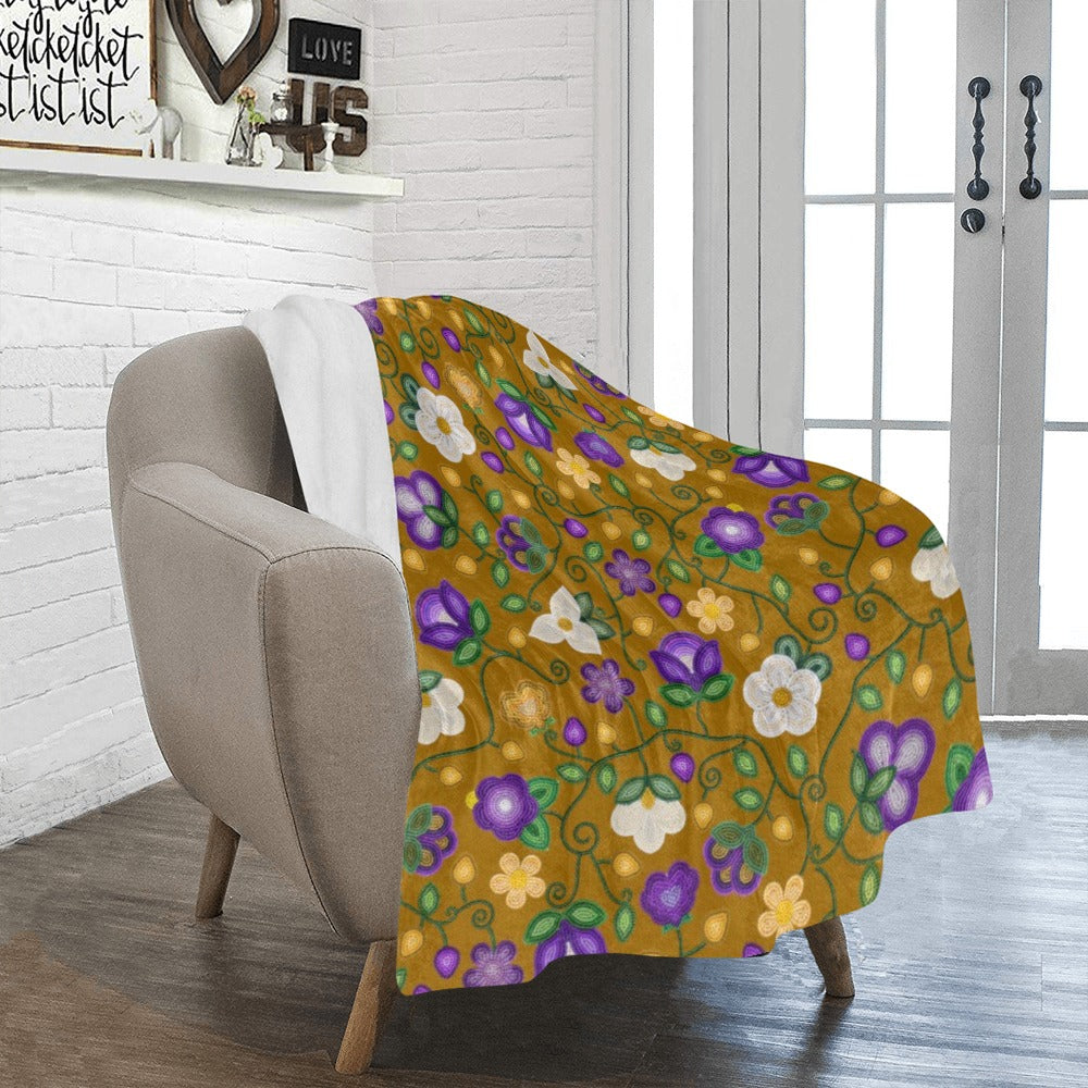 Midnight Moss Bloom Toffee Ultra-Soft Micro Fleece Blanket 40"x50"