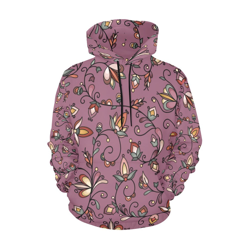 Burnt Sky Petals Magenta Hoodie for Women (USA Size)