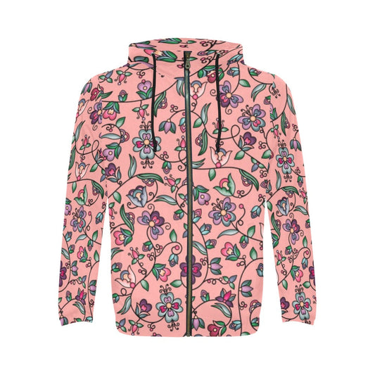 Amber Evening Garland Peach Zip Hoodie
