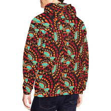 Load image into Gallery viewer, Hawk Feathers Fire and Turquoise Hoodie for Men
