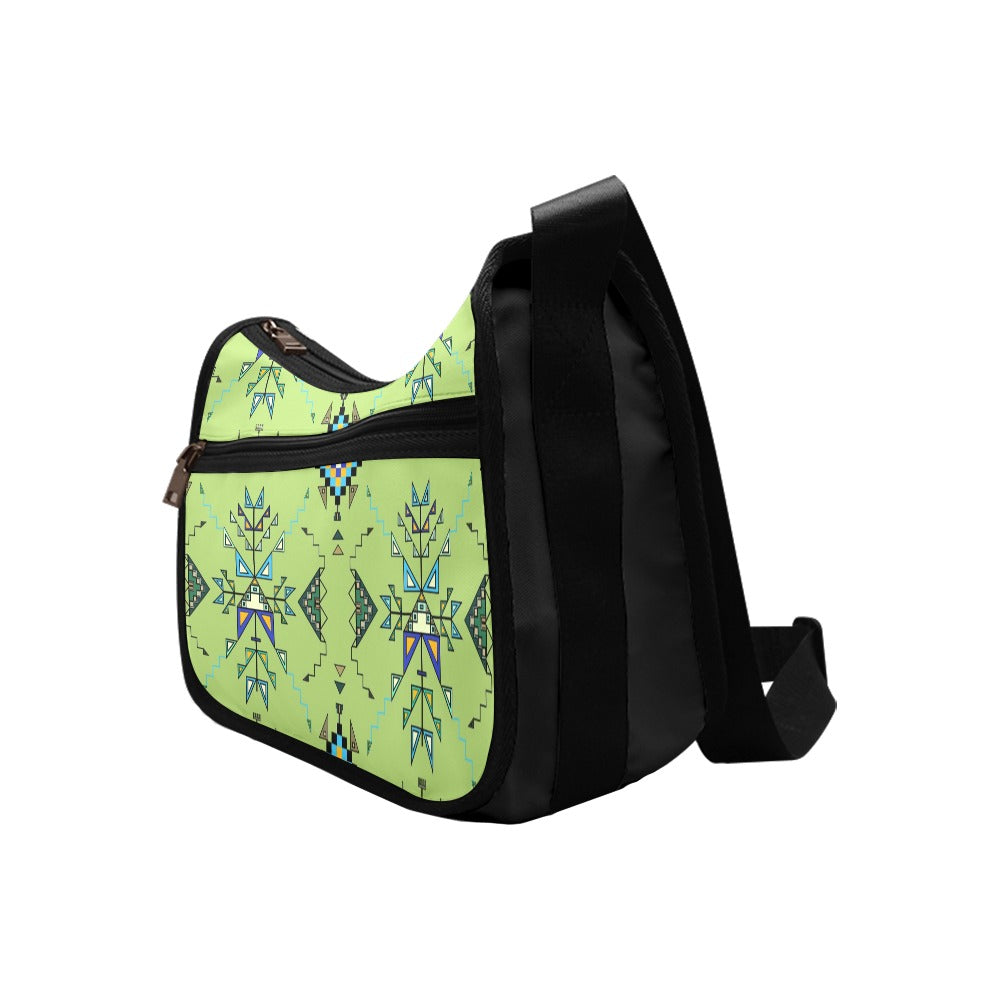 Bear Shield Green Crossbody Bag