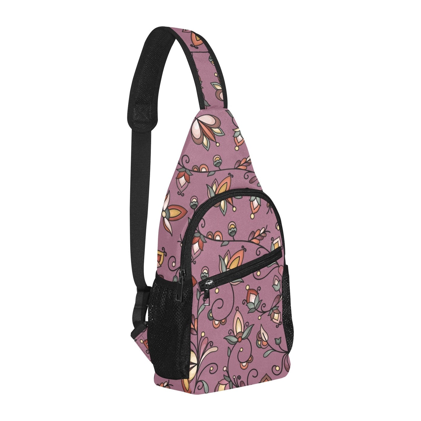 Burnt Sky Petals Magenta Chest Bag