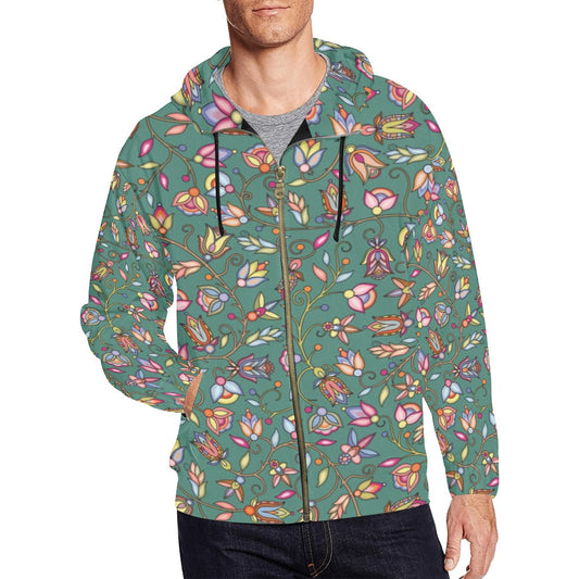 Buffalo Bloom Pond Reflection Men's Zipper Hoodie