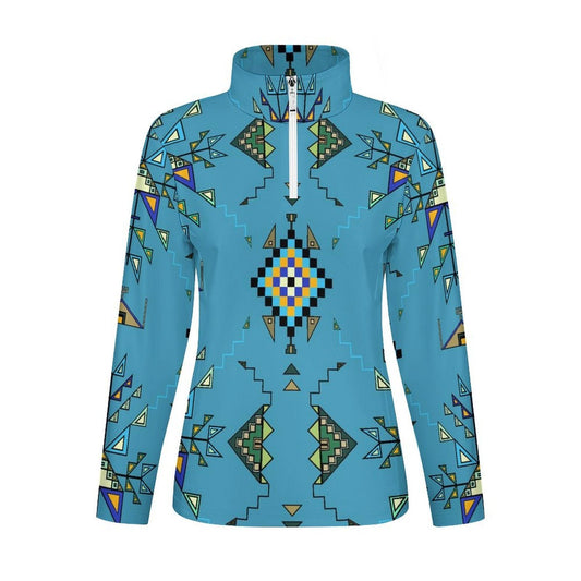 Bear Shield Blue Long Sleeve Yoga Shirt