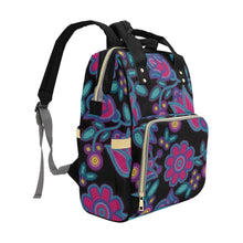 Load image into Gallery viewer, Beaded Nouveau Coal Multi-Function Diaper Backpack/Diaper Bag
