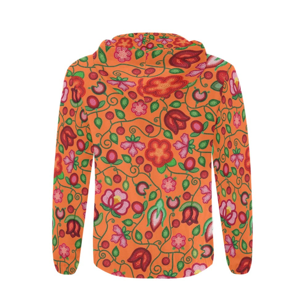 Rose Reverie Orange Zip Hoodie