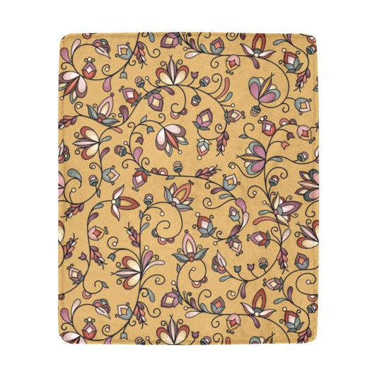 Burnt Sky Petals Gold Ultra-Soft Micro Fleece Blanket 50"x60"