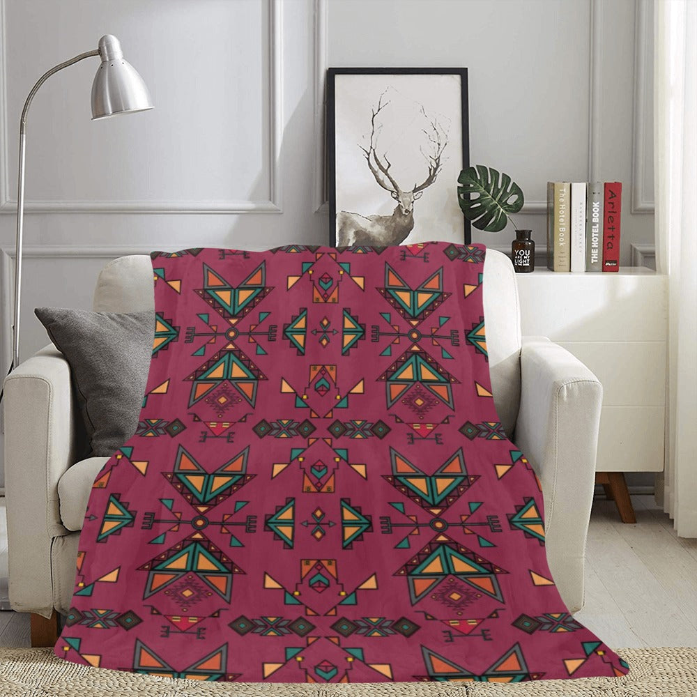 Arrow dawn Maroon X-Large Micro Fleece Blanket