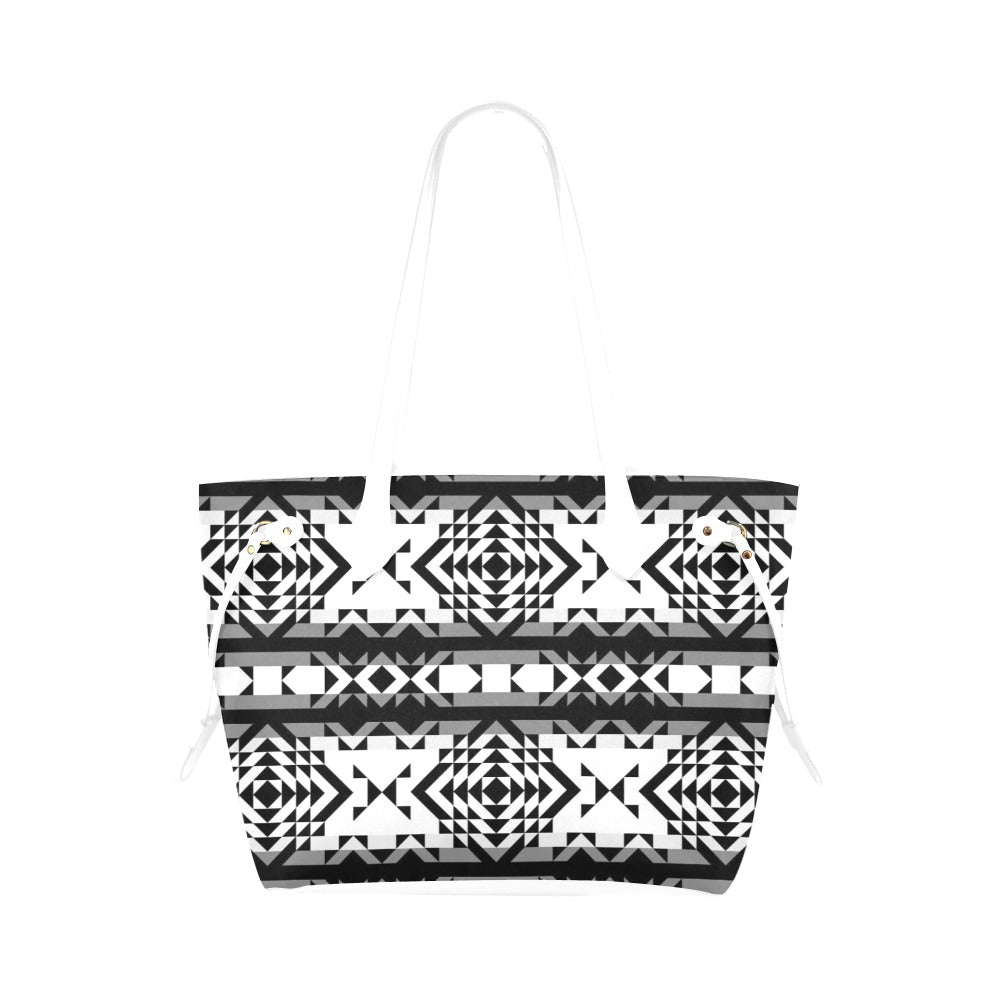 Black Rose Clover Canvas Tote