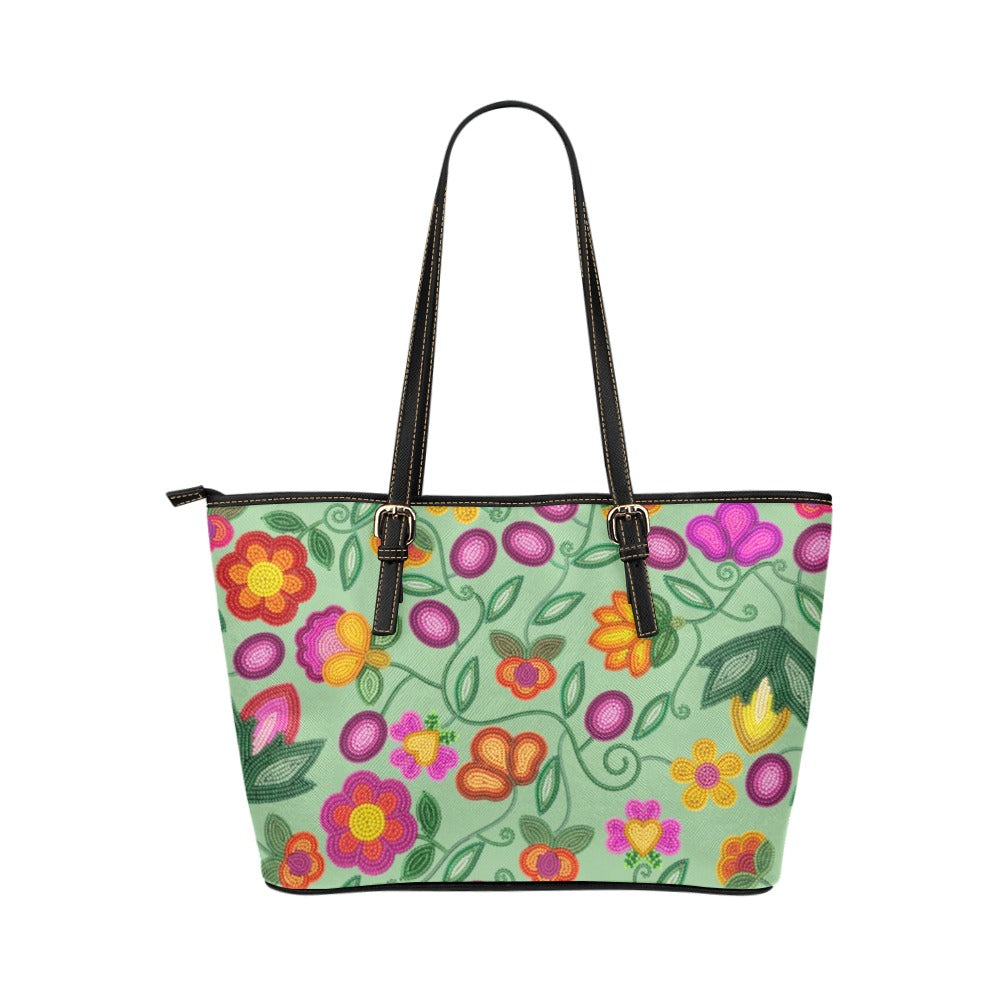 Boreal Bounty Green Leather Tote