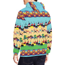 Load image into Gallery viewer, Horses and Buffalo Ledger Turquoise Hoodie for Men
