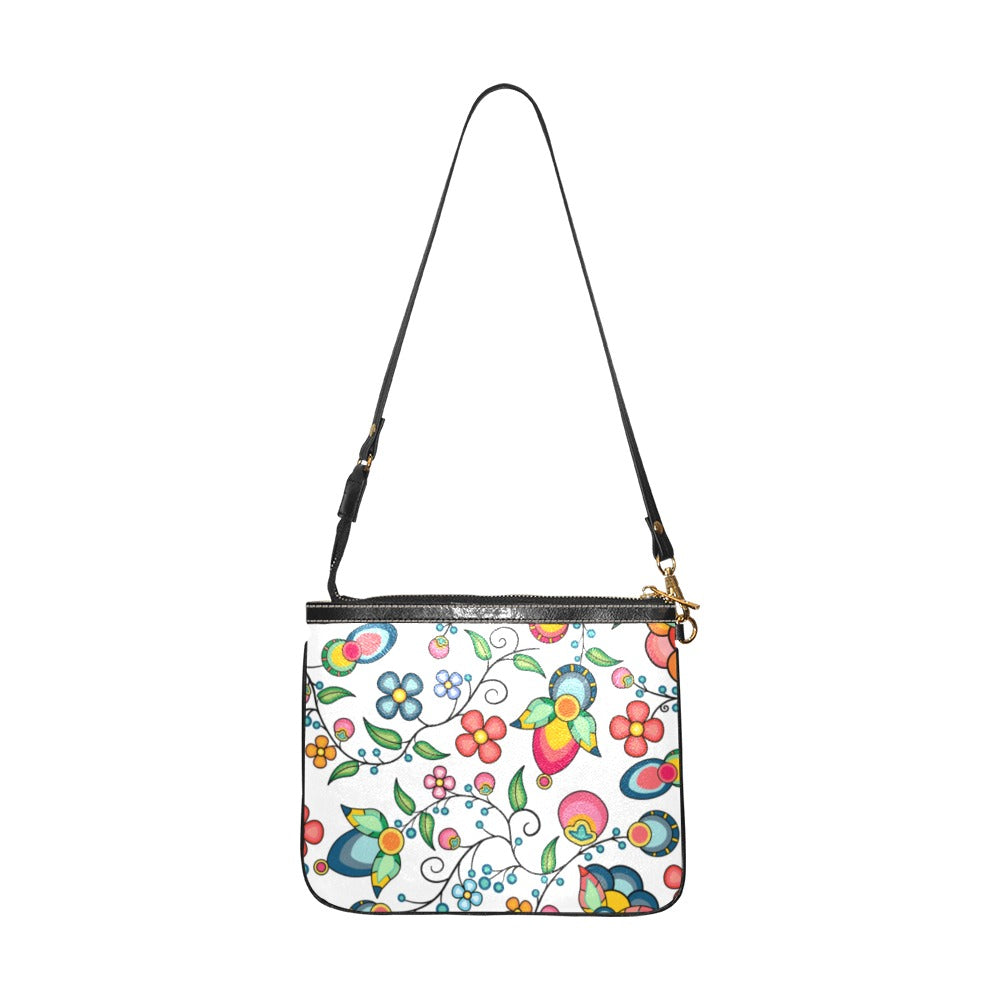 Floral Bounty White Small Shoulder Bag