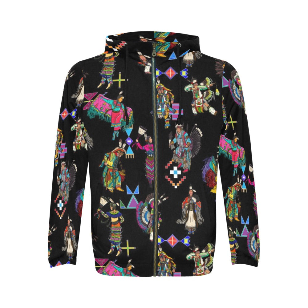 Grand Entry Dancers Black Zip Hoodie