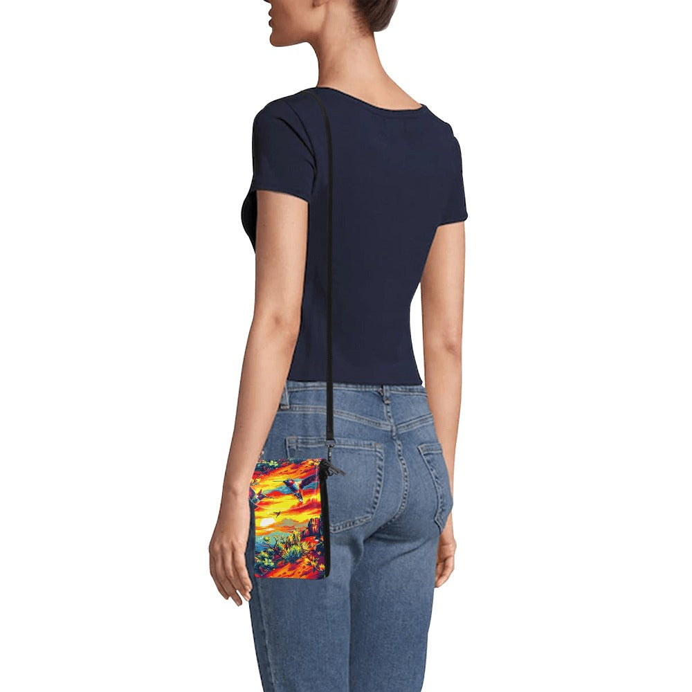 Happy Hummingbirds Small Cell Phone Purse