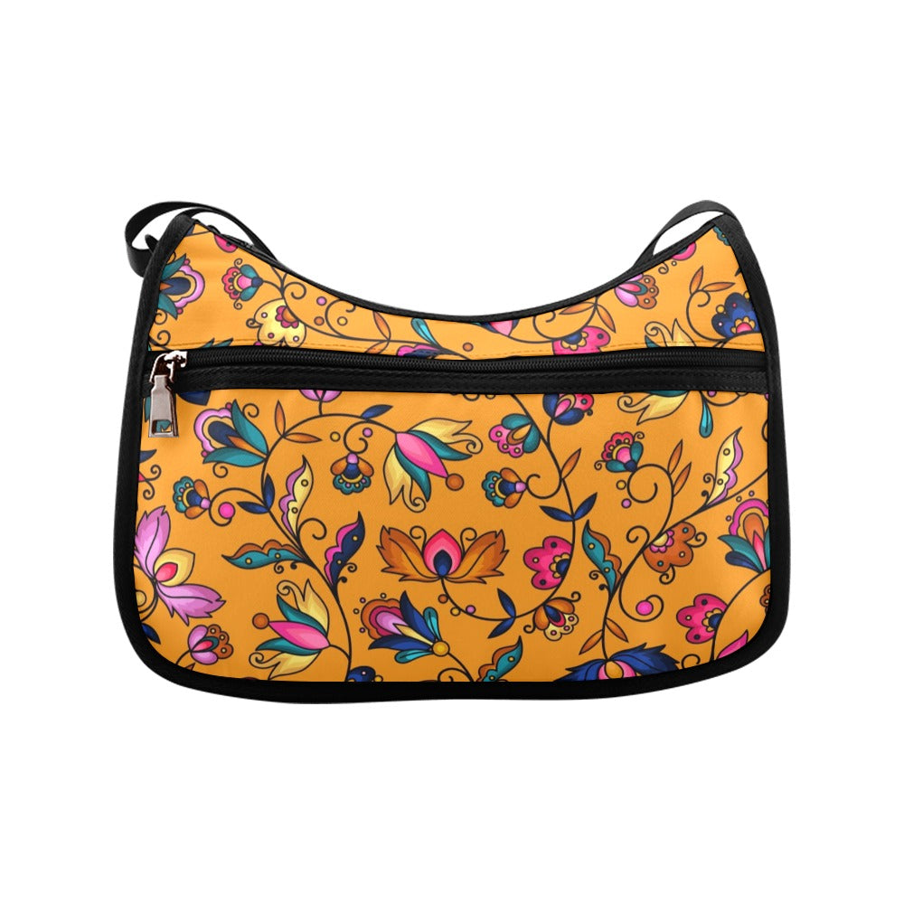 Copper Prairie Petals Orange Crossbody Bag