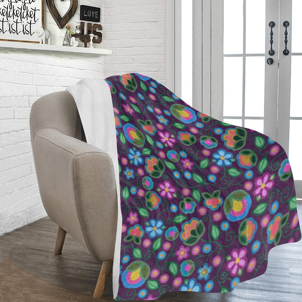 Turquoise Sunbeam Violet X-Large Micro Fleece Blanket
