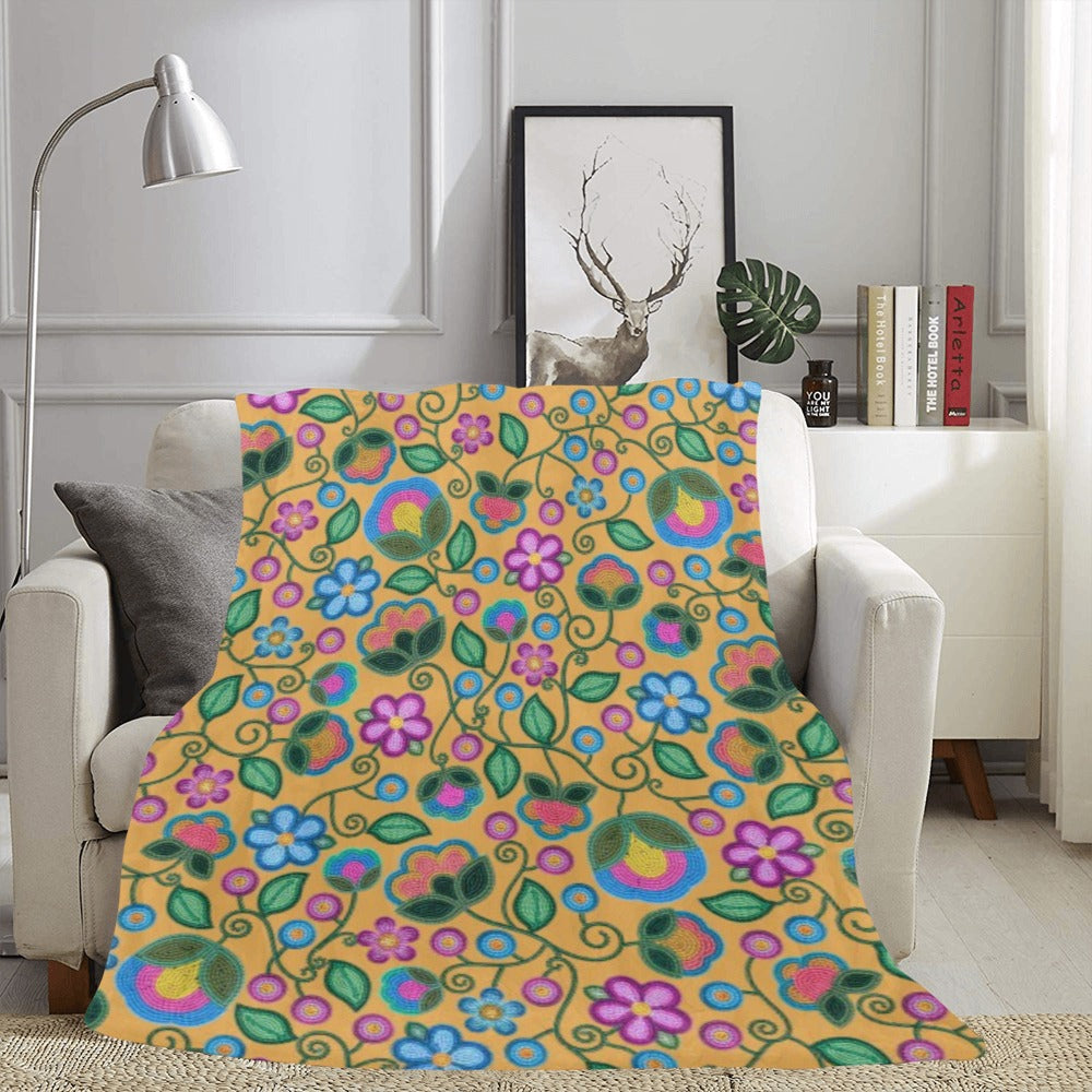 Turquoise Sunbeam Yellow X-Large Micro Fleece Blanket