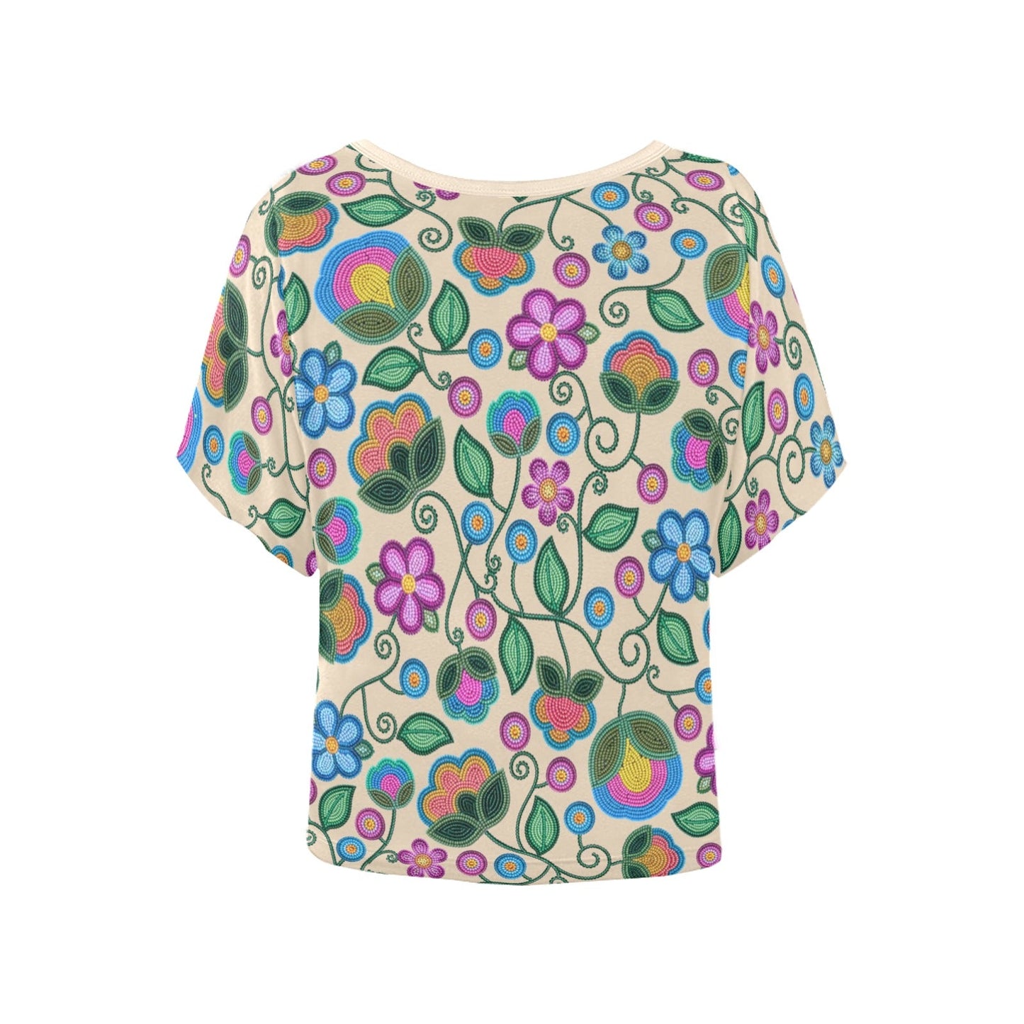 Turquoise Sunbeam Cream Batwing Blouse