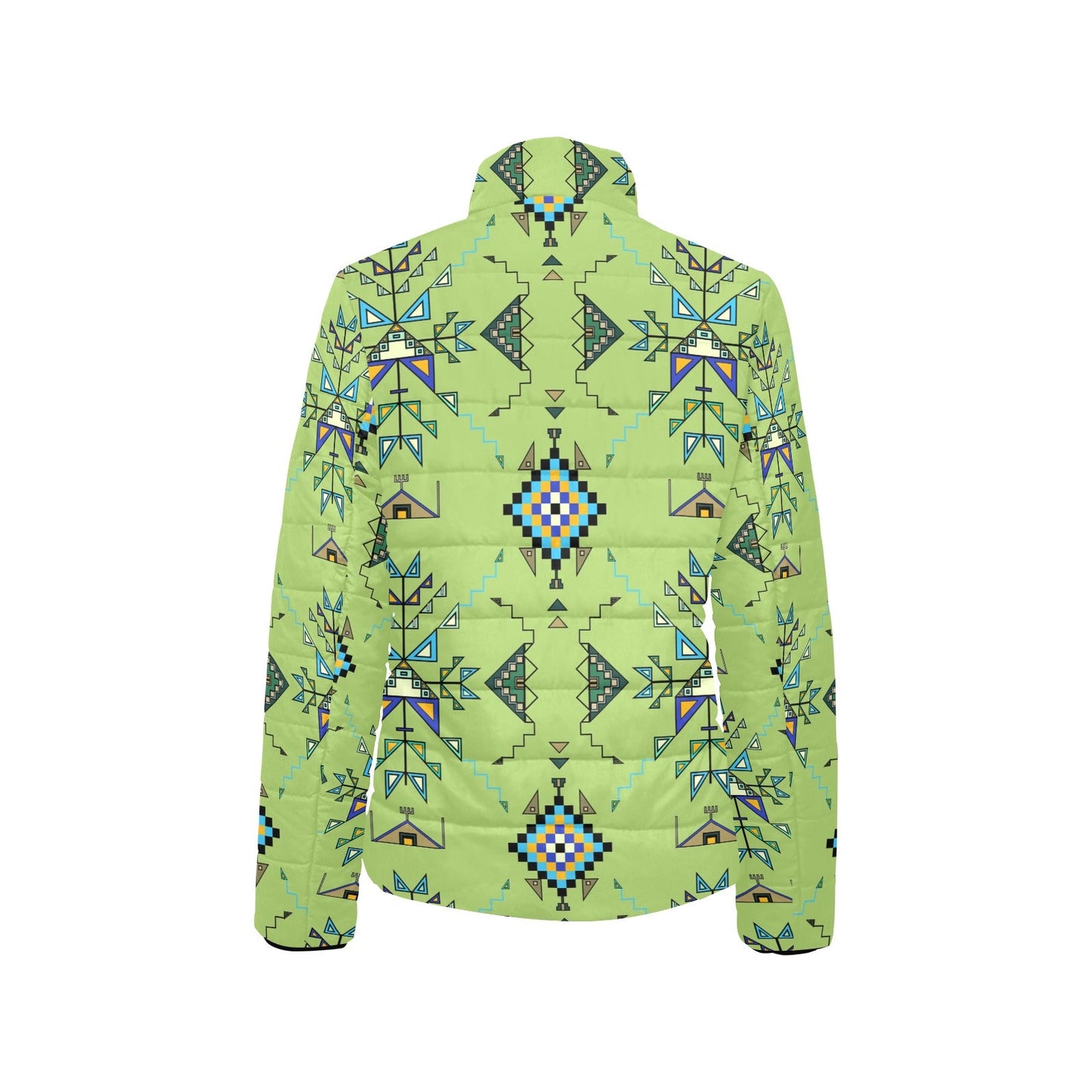 Bear Shield Green Women's Women's Stand Collar Padded Jacket