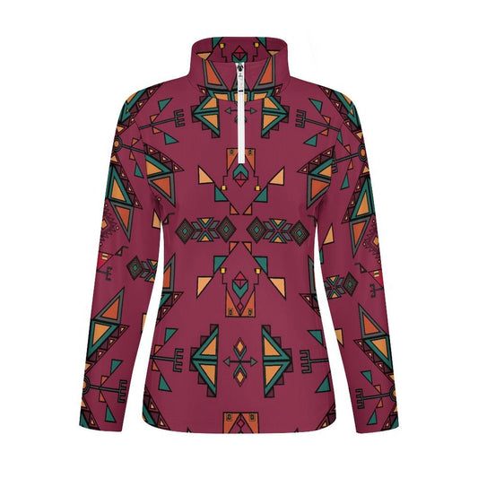 Arrow Dawn Maroon Long Sleeve Yoga Shirt
