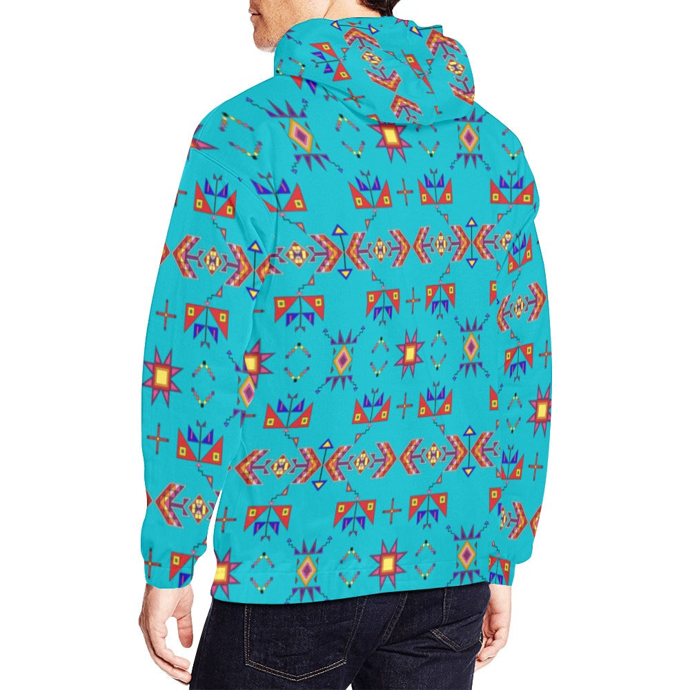 Scattered Generations Turquoise Hoodie for Men