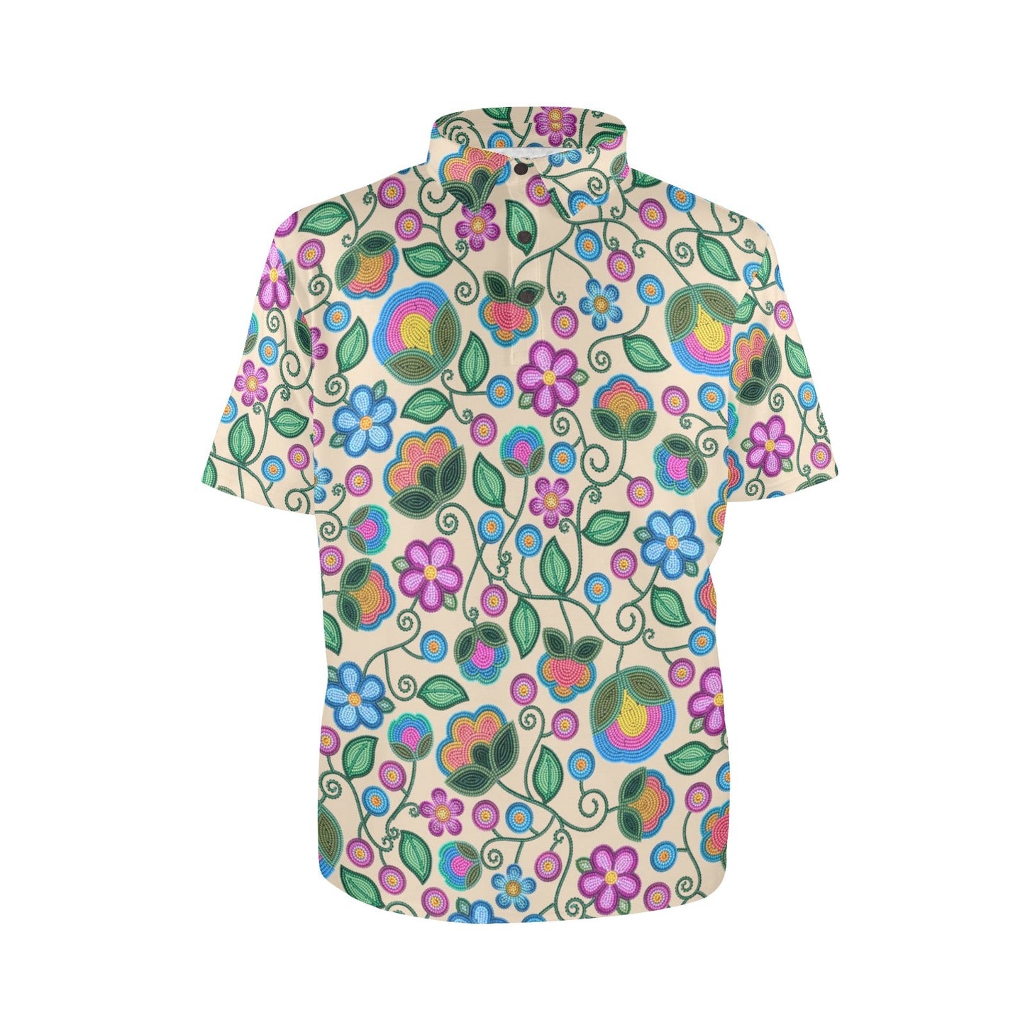 Turquoise Sunbeam Cream Polo Shirt