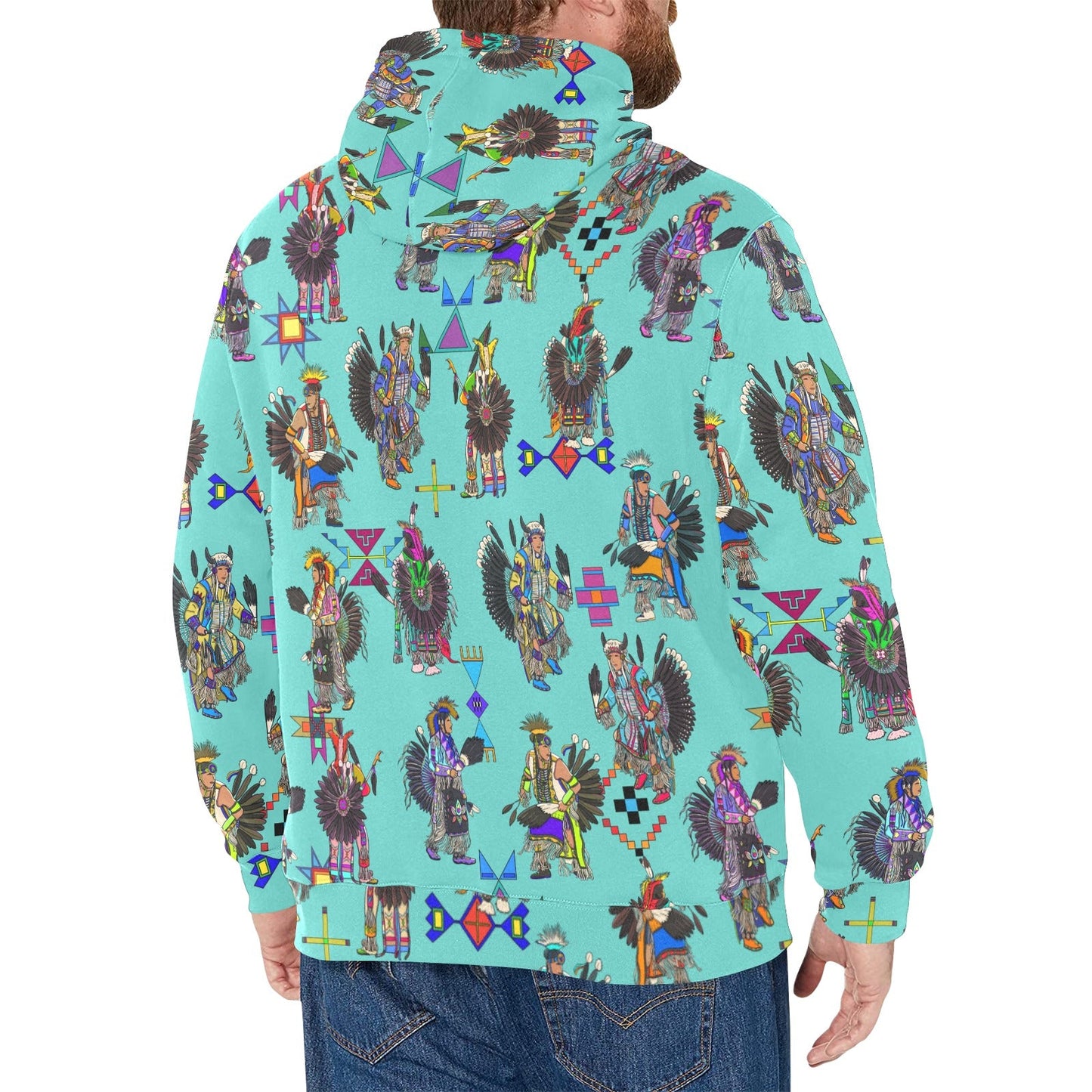 Men's Tradish Dancers Eggshell Blue Men's Long Sleeve Fleece Hoodie