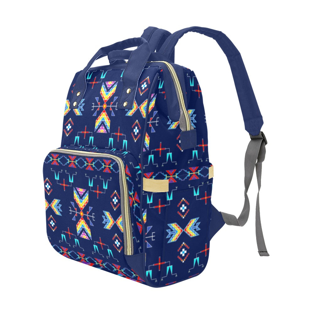 Rainy Chief Rainbow Night Lake Multi-Function Diaper Backpack