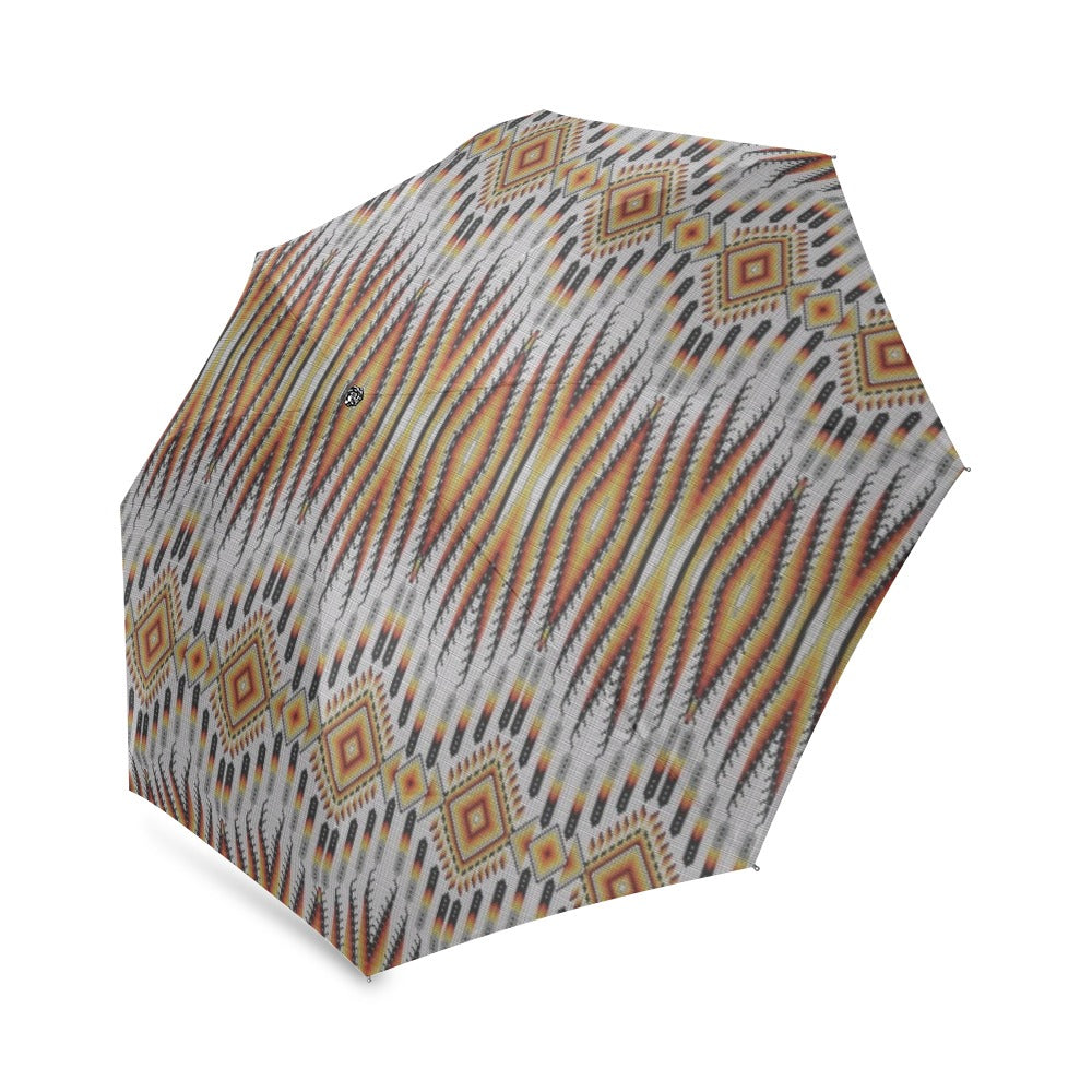 Fire Feather White Foldable Umbrella