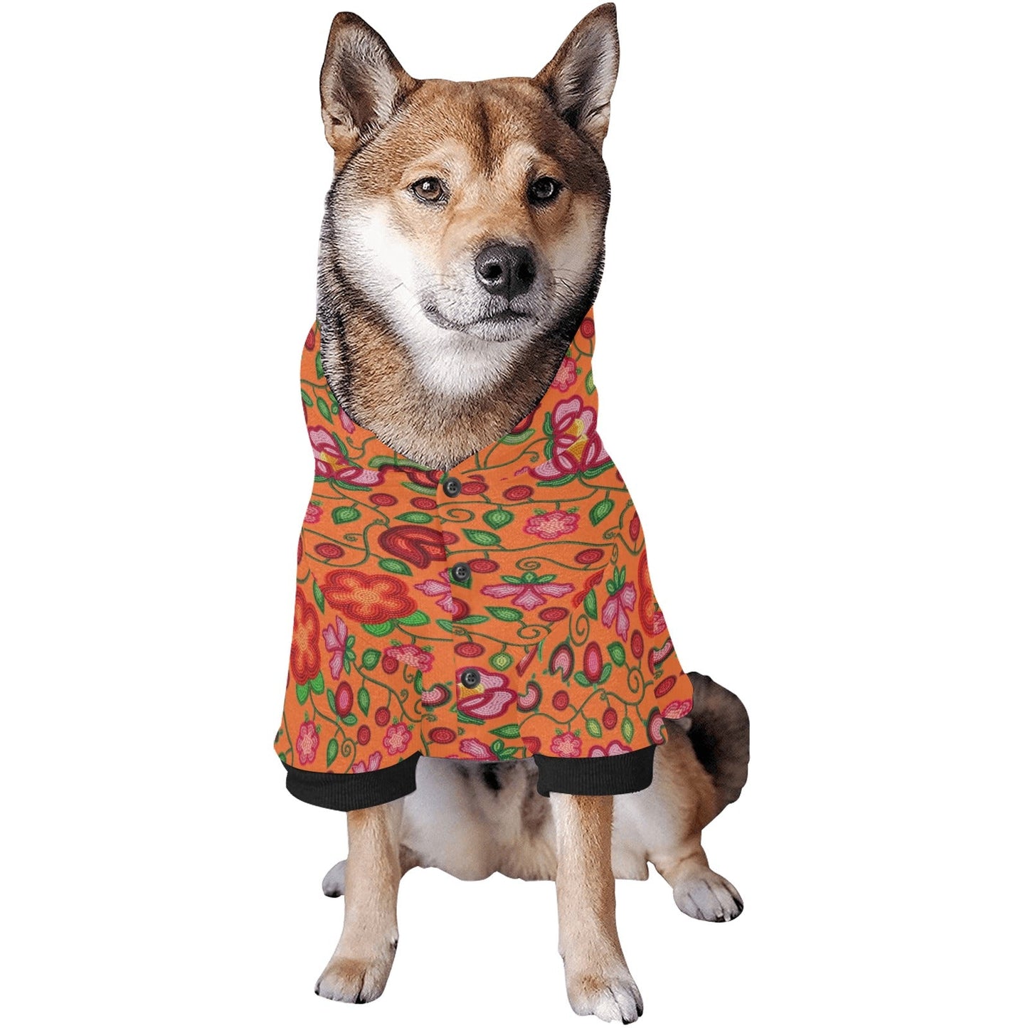Rose Reverie Orange Pet Hoodie